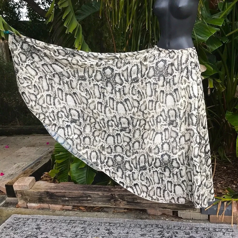 Chicwish snake print, full circle maxi skirt